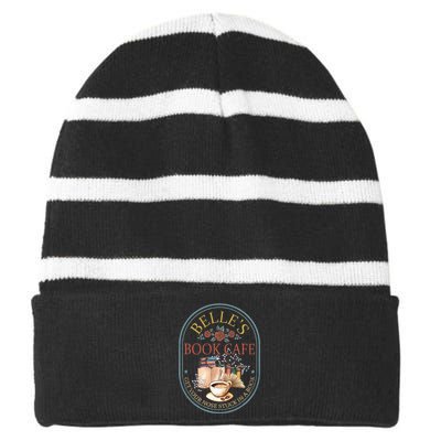 BelleS Book Cafe Bellebook Shop Striped Beanie with Solid Band