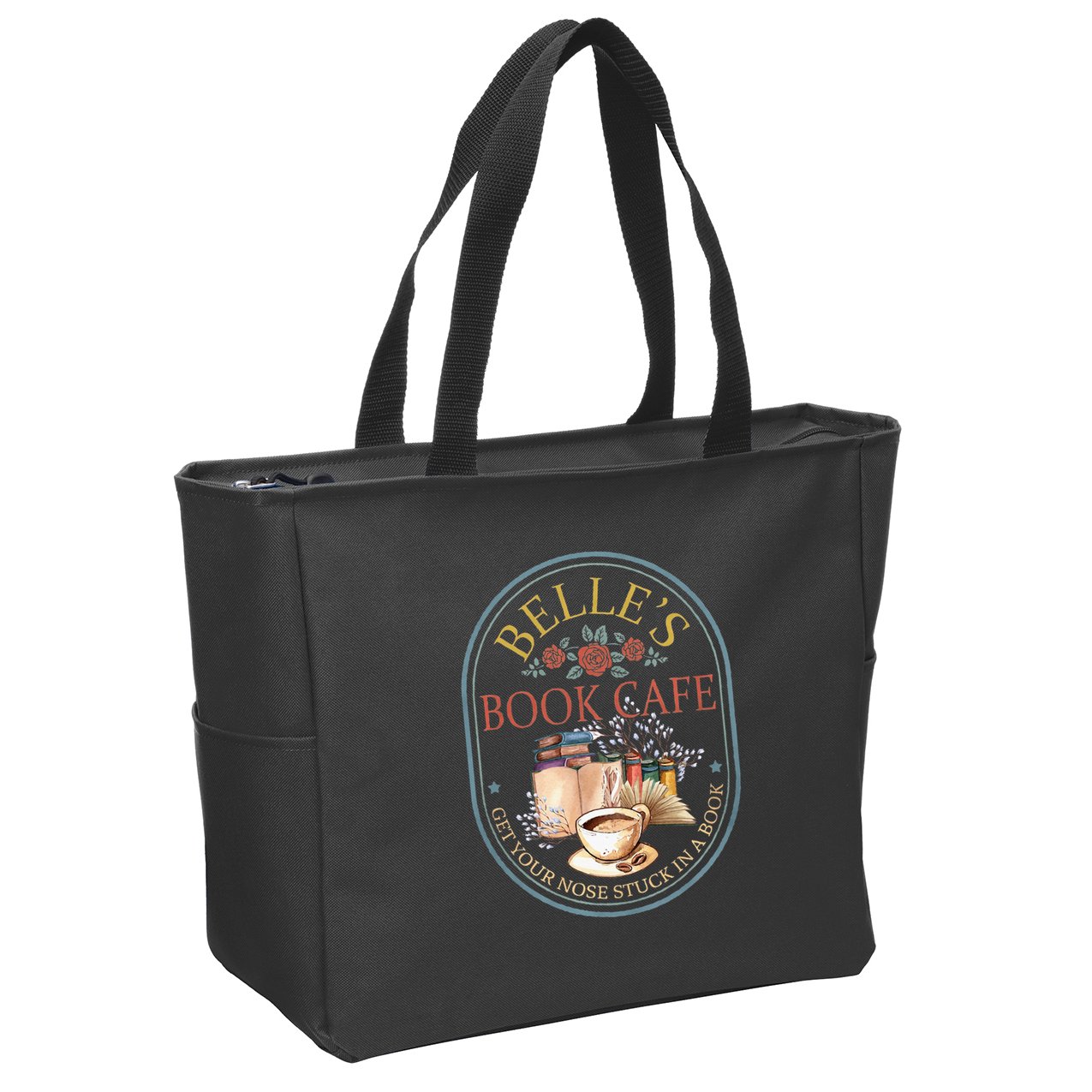 BelleS Book Cafe Bellebook Shop Zip Tote Bag