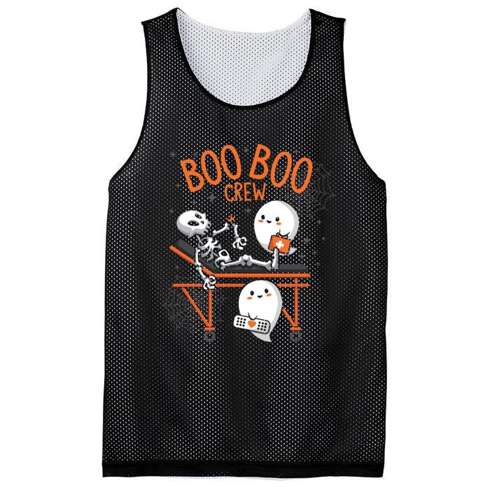 Boo Boo Crew Ghost Doctor Paramedic EMT Nurse Halloween Mesh Reversible Basketball Jersey Tank