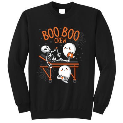 Boo Boo Crew Ghost Doctor Paramedic EMT Nurse Halloween Tall Sweatshirt