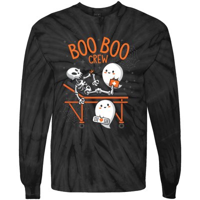 Boo Boo Crew Ghost Doctor Paramedic EMT Nurse Halloween Tie-Dye Long Sleeve Shirt