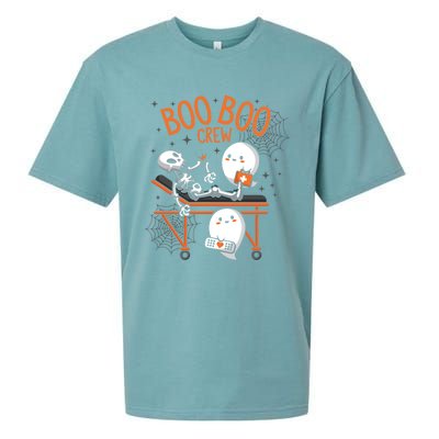 Boo Boo Crew Ghost Doctor Paramedic EMT Nurse Halloween Sueded Cloud Jersey T-Shirt