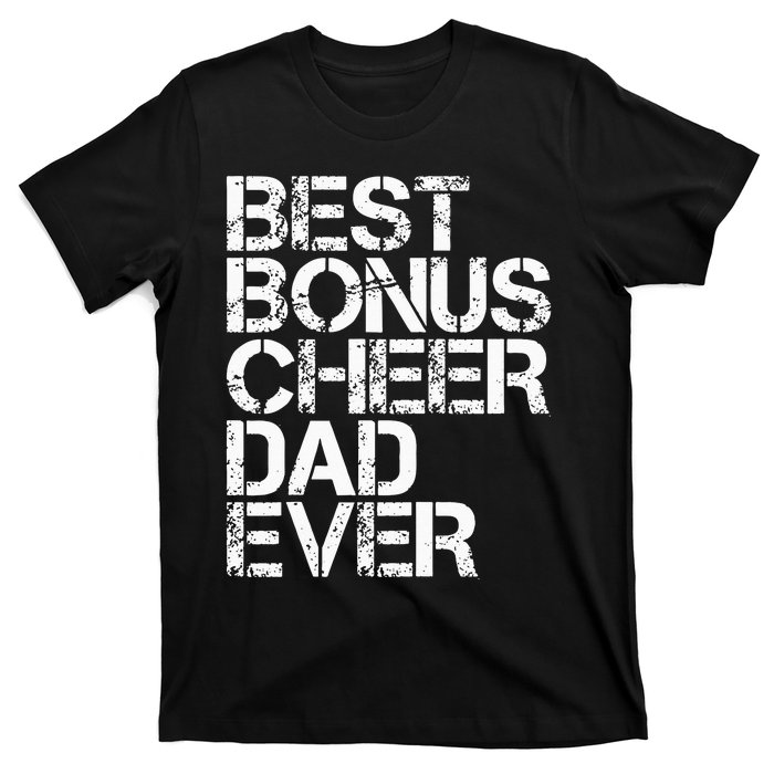 Best Bonus Cheer Dad Ever Cheerleading Stepdad Vintage Retro T-Shirt