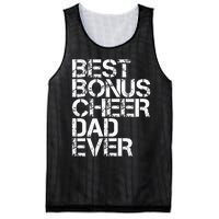 Best Bonus Cheer Dad Ever Cheerleading Stepdad Vintage Retro Mesh Reversible Basketball Jersey Tank