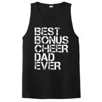 Best Bonus Cheer Dad Ever Cheerleading Stepdad Vintage Retro PosiCharge Competitor Tank