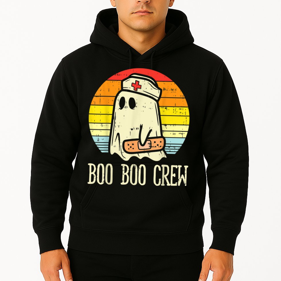 Boo Boo Crew Nurse Halloween Shirt For Nurses RN Ghost Women Hoodie