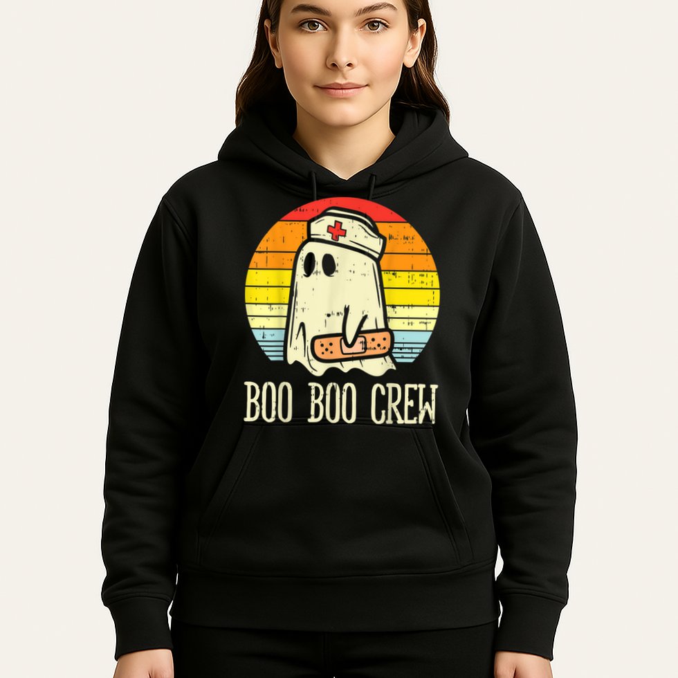 Boo Boo Crew Nurse Halloween Shirt For Nurses RN Ghost Women Hoodie