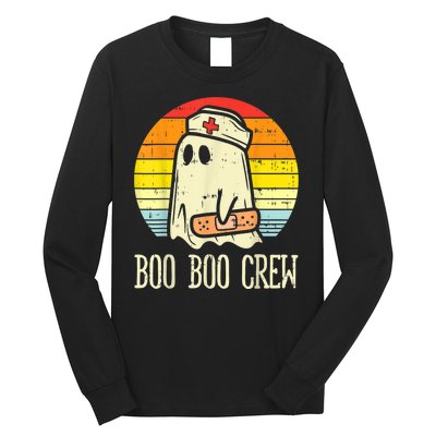 Boo Boo Crew Nurse Halloween Shirt For Nurses RN Ghost Women Long Sleeve Shirt