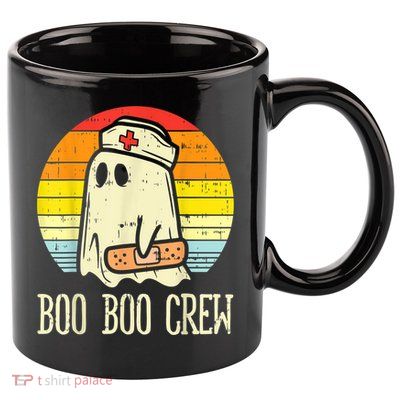 Boo Boo Crew Nurse Halloween Shirt For Nurses RN Ghost Women 11oz C Handle Ceramic Mug