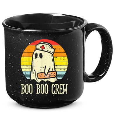 Boo Boo Crew Nurse Halloween Shirt For Nurses RN Ghost Women 15oz Campfire Ceramic Mug