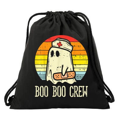 Boo Boo Crew Nurse Halloween Shirt For Nurses RN Ghost Women Drawstring Bag