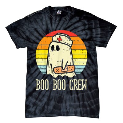 Boo Boo Crew Nurse Halloween Shirt For Nurses RN Ghost Women Tie-Dye T-Shirt