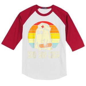 Boo Boo Crew Nurse Halloween Shirt For Nurses RN Ghost Women Kids Colorblock Raglan Jersey