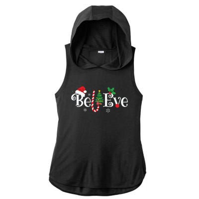 Best Believe Christmas Pajama Shirts Ever Xmas Family Funny Ladies PosiCharge Tri-Blend Wicking Draft Hoodie Tank