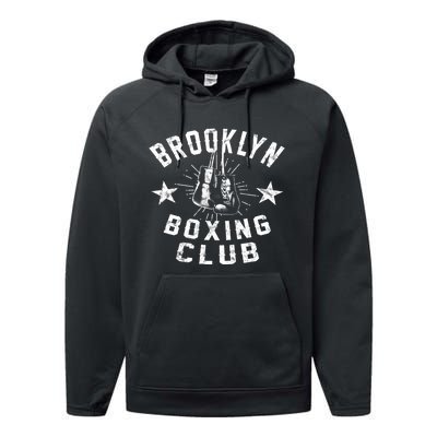 Brooklyn Boxing Club Vintage Distressed Boxing Funny Gift Performance Fleece Hoodie