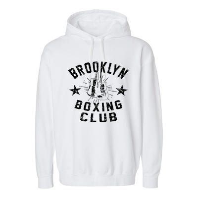 Brooklyn Boxing Club Vintage Distressed Boxing Funny Gift Garment-Dyed Fleece Hoodie