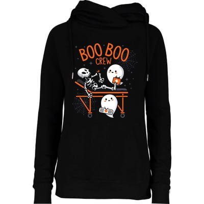 Boo Boo Crew Ghost Doctor Paramedic Emt Nurse Halloween Womens Funnel Neck Pullover Hood