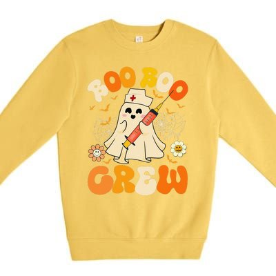 Boo Boo Crew Funny Ghost Nurse Retro Halloween Nursing Gift Premium Crewneck Sweatshirt