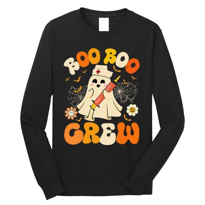 Boo Boo Crew Funny Ghost Nurse Retro Halloween Nursing Gift Long Sleeve Shirt