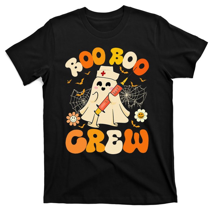 Boo Boo Crew Funny Ghost Nurse Retro Halloween Nursing Gift T-Shirt