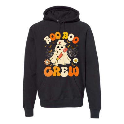 Boo Boo Crew Funny Ghost Nurse Retro Halloween Nursing Gift Premium Hoodie