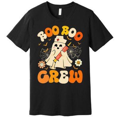 Boo Boo Crew Funny Ghost Nurse Retro Halloween Nursing Gift Premium T-Shirt