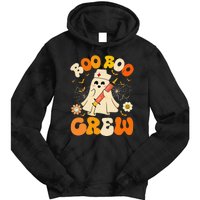 Boo Boo Crew Funny Ghost Nurse Retro Halloween Nursing Gift Tie Dye Hoodie