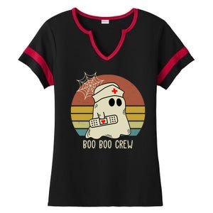 Boo Boo Crew Nurse Halloween Nurse Retro Ladies Halftime Notch Neck Tee