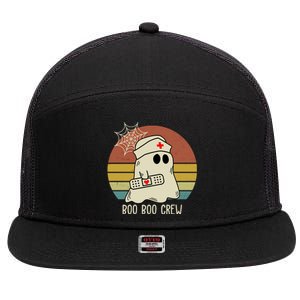 Boo Boo Crew Nurse Halloween Nurse Retro 7 Panel Mesh Trucker Snapback Hat