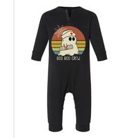 Boo Boo Crew Nurse Halloween Nurse Retro Infant Fleece One Piece