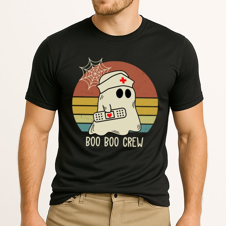 Boo Boo Crew Nurse Halloween Nurse Retro Cooling Performance Crew T-Shirt