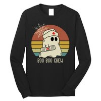 Boo Boo Crew Nurse Halloween Nurse Retro Long Sleeve Shirt