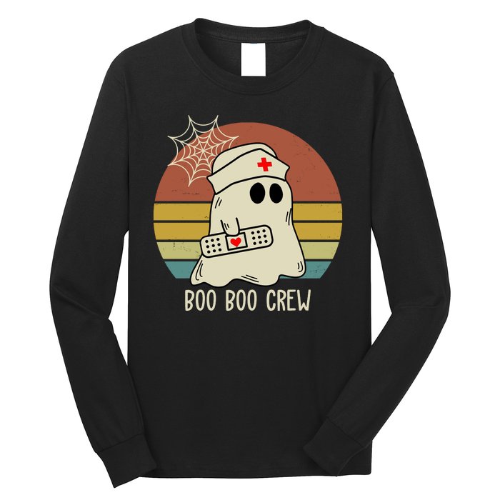 Boo Boo Crew Nurse Halloween Nurse Retro Long Sleeve Shirt