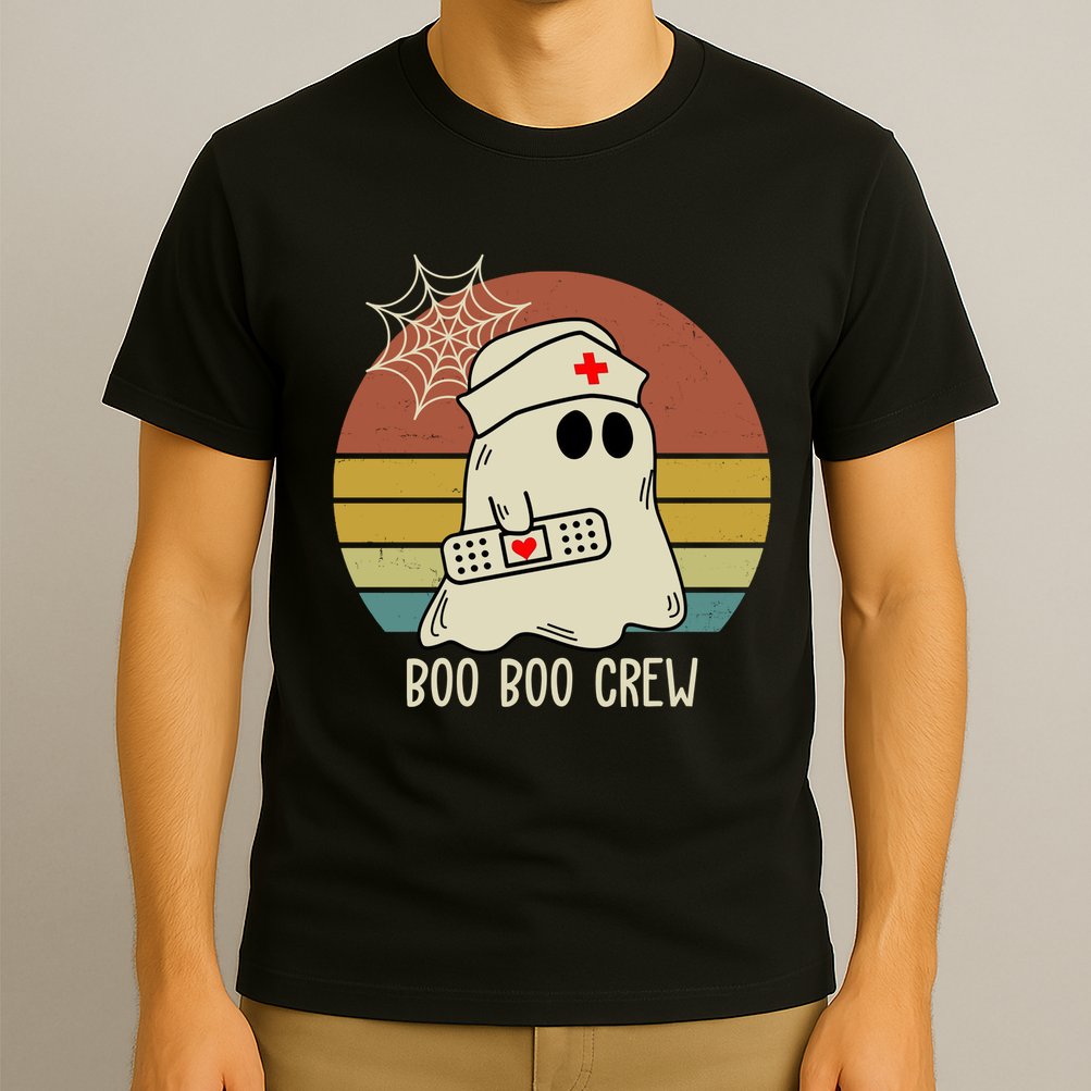 Boo Boo Crew Nurse Halloween Nurse Retro T-Shirt