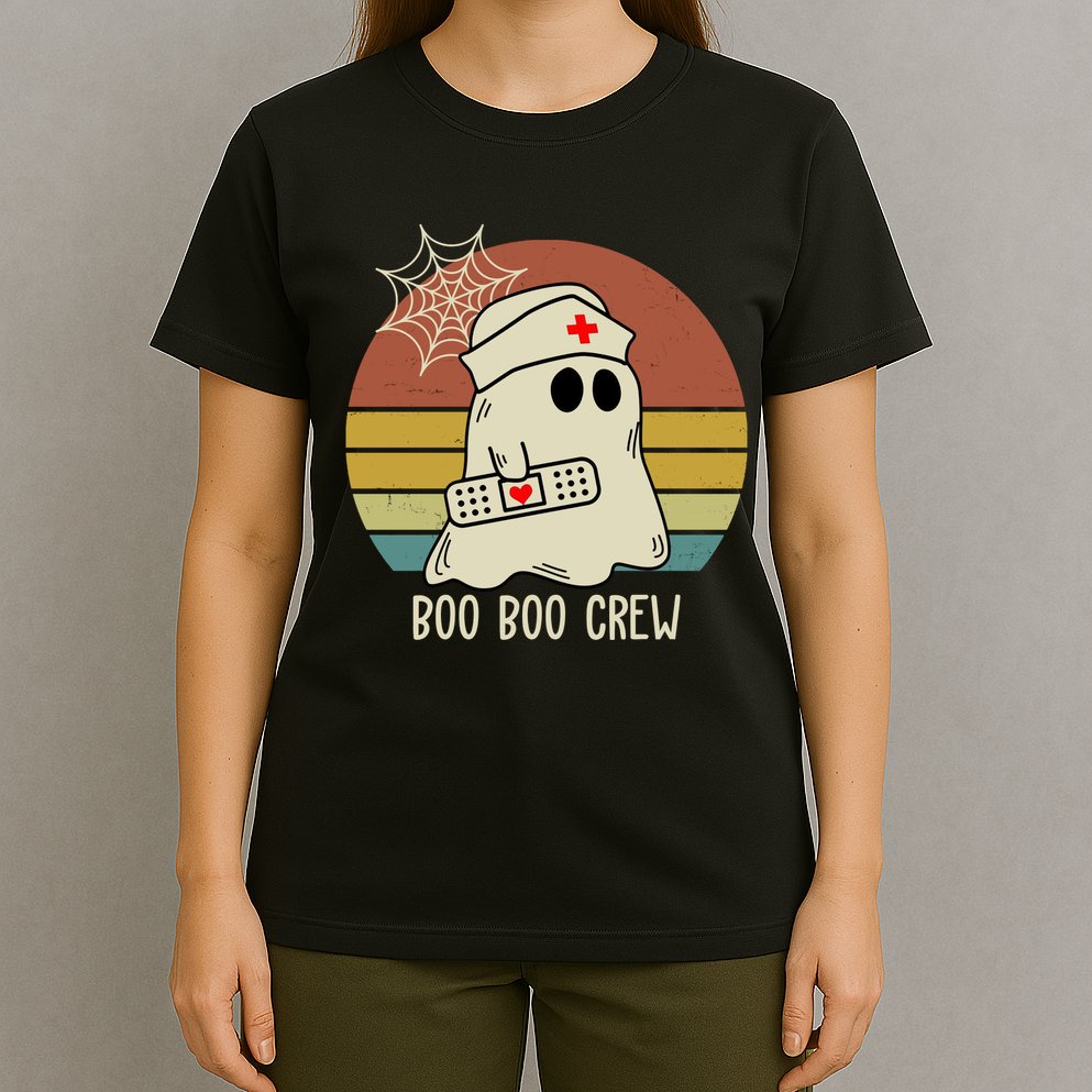 Boo Boo Crew Nurse Halloween Nurse Retro T-Shirt