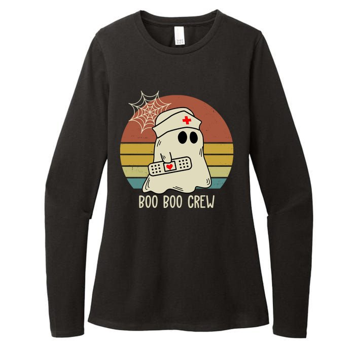 Boo Boo Crew Nurse Halloween Nurse Retro Womens CVC Long Sleeve Shirt