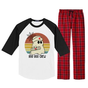 Boo Boo Crew Nurse Halloween Nurse Retro Raglan Sleeve Pajama Set