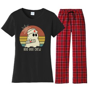 Boo Boo Crew Nurse Halloween Nurse Retro Women's Flannel Pajama Set