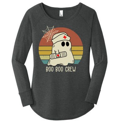 Boo Boo Crew Nurse Halloween Nurse Retro Women's Perfect Tri Tunic Long Sleeve Shirt