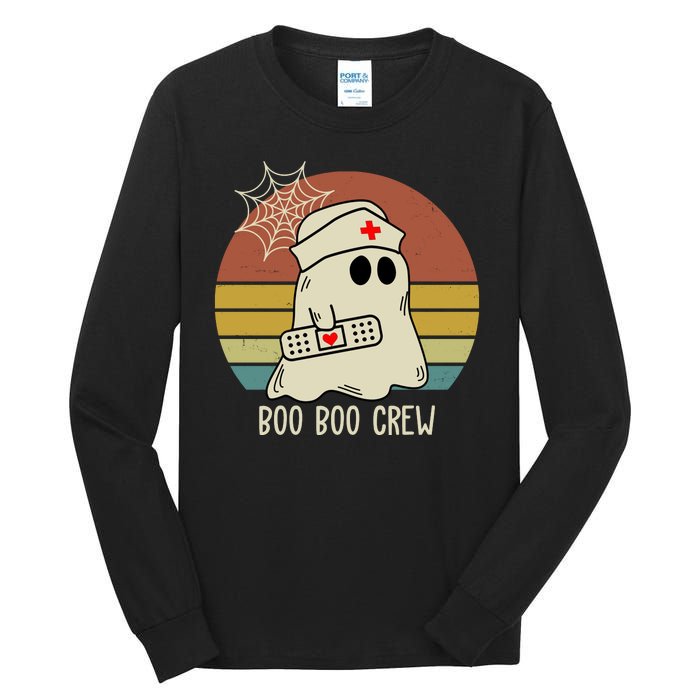 Boo Boo Crew Nurse Halloween Nurse Retro Tall Long Sleeve T-Shirt