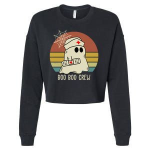 Boo Boo Crew Nurse Halloween Nurse Retro Cropped Pullover Crew