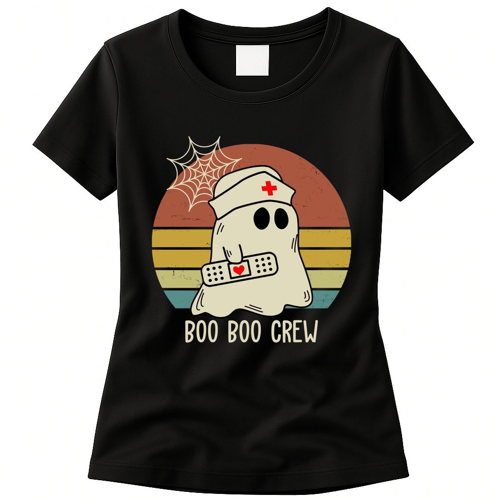 Boo Boo Crew Nurse Halloween Nurse Retro Womens T-Shirt