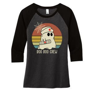 Boo Boo Crew Nurse Halloween Nurse Retro Women's Tri-Blend 3/4-Sleeve Raglan Shirt