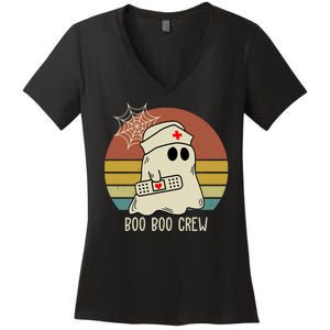 Boo Boo Crew Nurse Halloween Nurse Retro Women's V-Neck T-Shirt