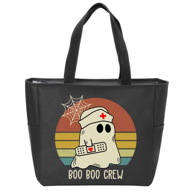 Boo Boo Crew Nurse Halloween Nurse Retro Zip Tote Bag