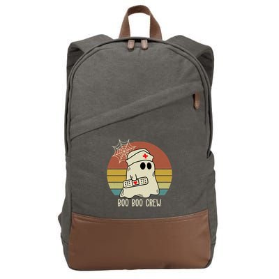 Boo Boo Crew Nurse Halloween Nurse Retro Cotton Canvas Backpack