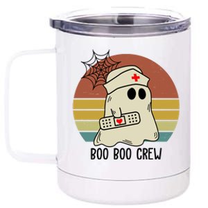 Boo Boo Crew Nurse Halloween Nurse Retro 12 oz Stainless Steel Tumbler Cup