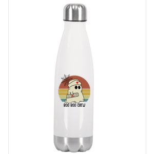 Boo Boo Crew Nurse Halloween Nurse Retro Stainless Steel Insulated Water Bottle