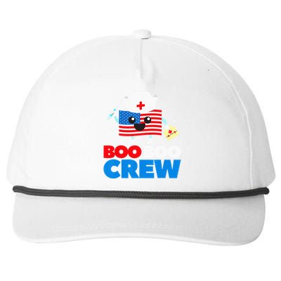 Boo Boo Crew American Flag Funny 4th Of July USA Nurse Gift Snapback Five-Panel Rope Hat