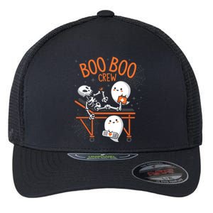 Boo Boo Crew Ghost Doctor Paramedic EMT Nurse Halloween Flexfit Unipanel Trucker Cap